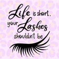 Lashes lettering vector illustration Royalty Free Stock Photo